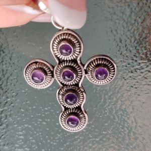VTG 925 amethyst cross1 1/2 x 1 1/8w (#45)